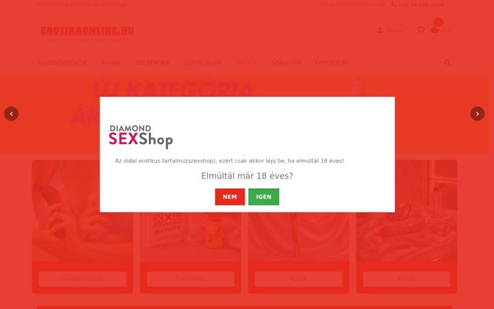 Kuvakaappaus sivustosta erotikaonline.hu