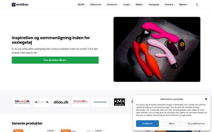 Screenshot stránky erotikas.dk