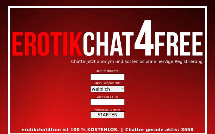 Kuvakaappaus sivustosta erotikchat4free.org