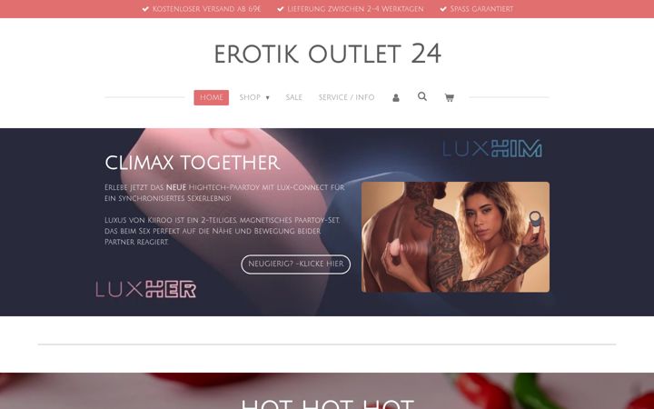 Screenshot stránky erotikoutlet24.de