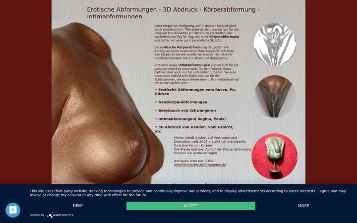Screenshot stránky erotische-abformungen.de