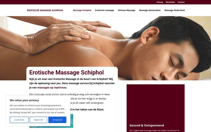 Snímek obrazovky erotischemassageschiphol.nl