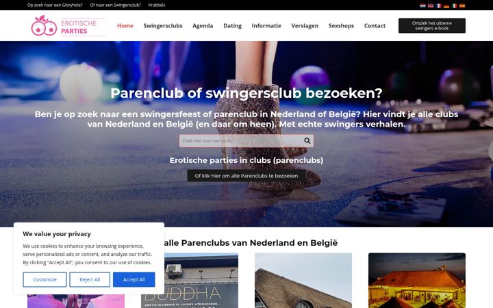 Snímek obrazovky erotischeparties.nl