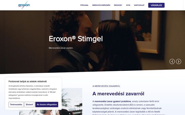 Kuvakaappaus sivustosta eroxon.hu