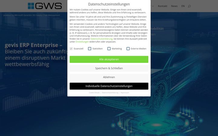 Screenshot stránky erp-fahrzeugteilehandel.de