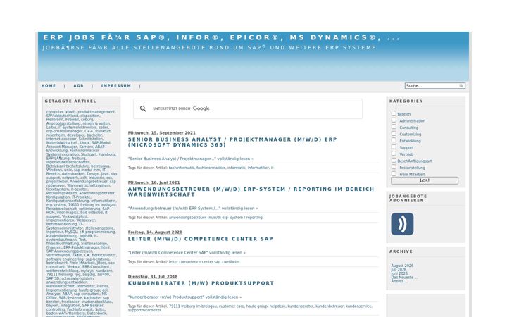 Screenshot stránky erp-stellenmarkt.de