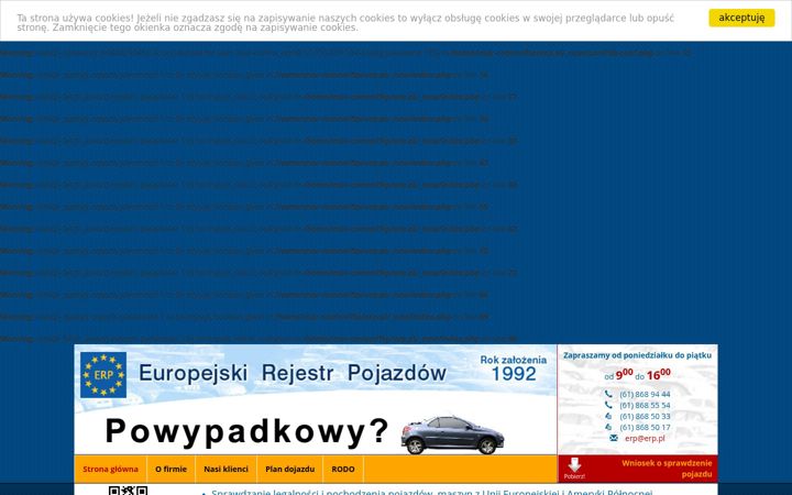Screenshot stránky erp.com.pl