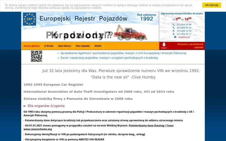 Screenshot stránky erp.pl