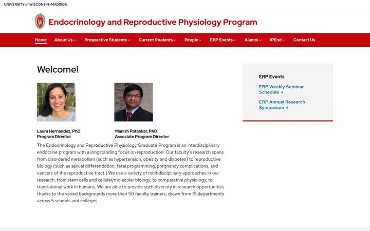 Screenshot of erp.wisc.edu