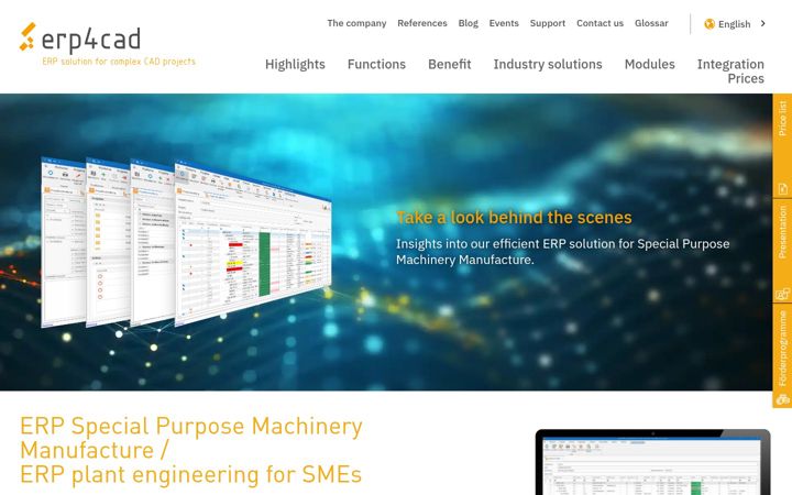Screenshot stránky erp4cad.de