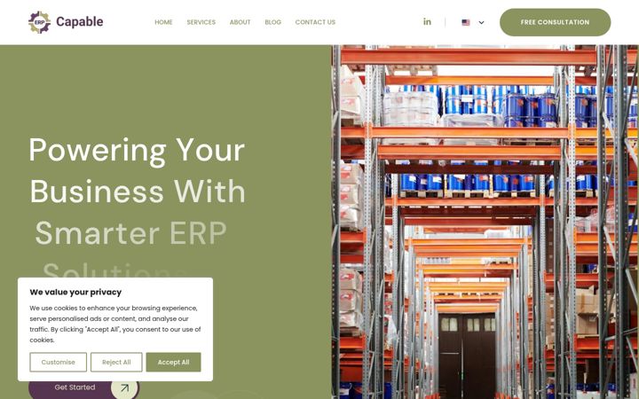 Screenshot of erpcapable.ca