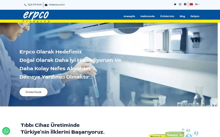 Captura de ecrã de erpco.com.tr