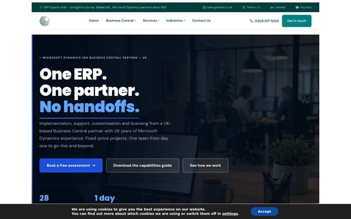 Skærmbillede af erpexpertshub.co.uk