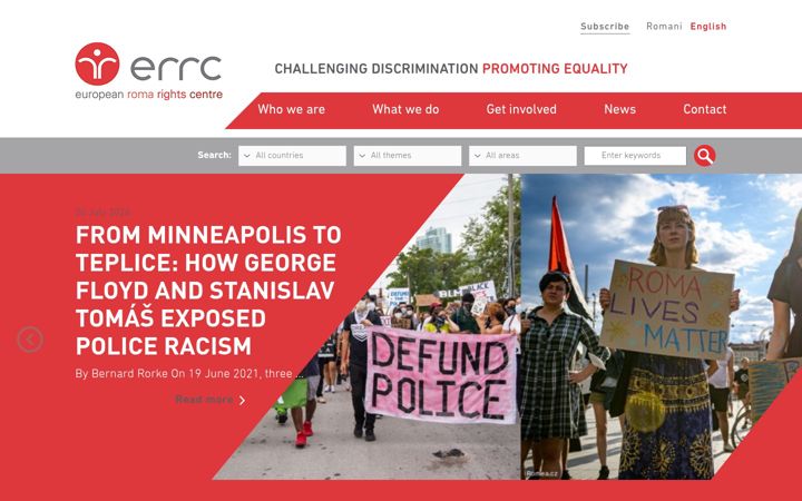 Screenshot of errc.org