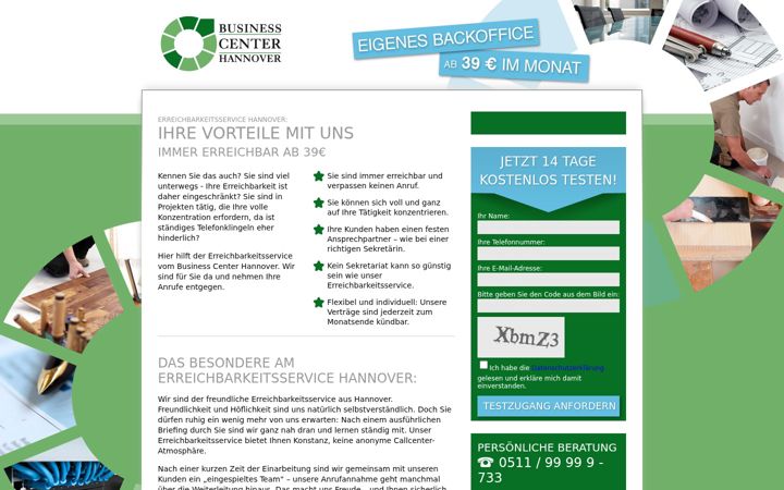 Screenshot stránky erreichbarkeitsservice-hannover.de