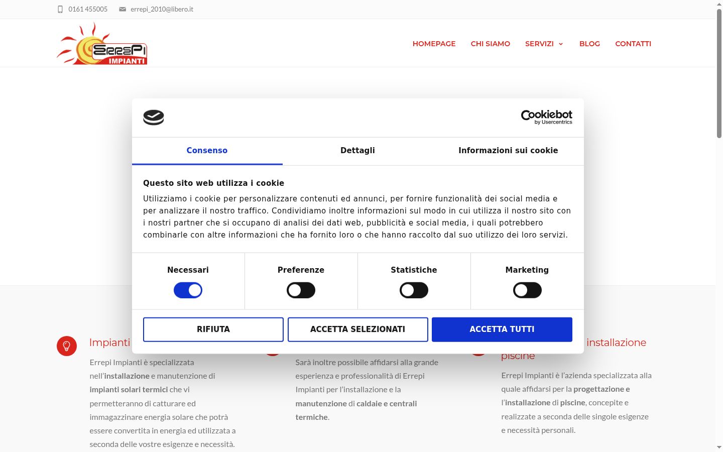 Captura de pantalla del banner de consentimiento mostrado antes de cualquier interacción