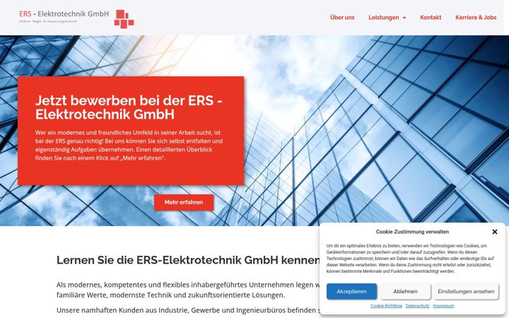 Screenshot stránky ers-elektrotechnik.de