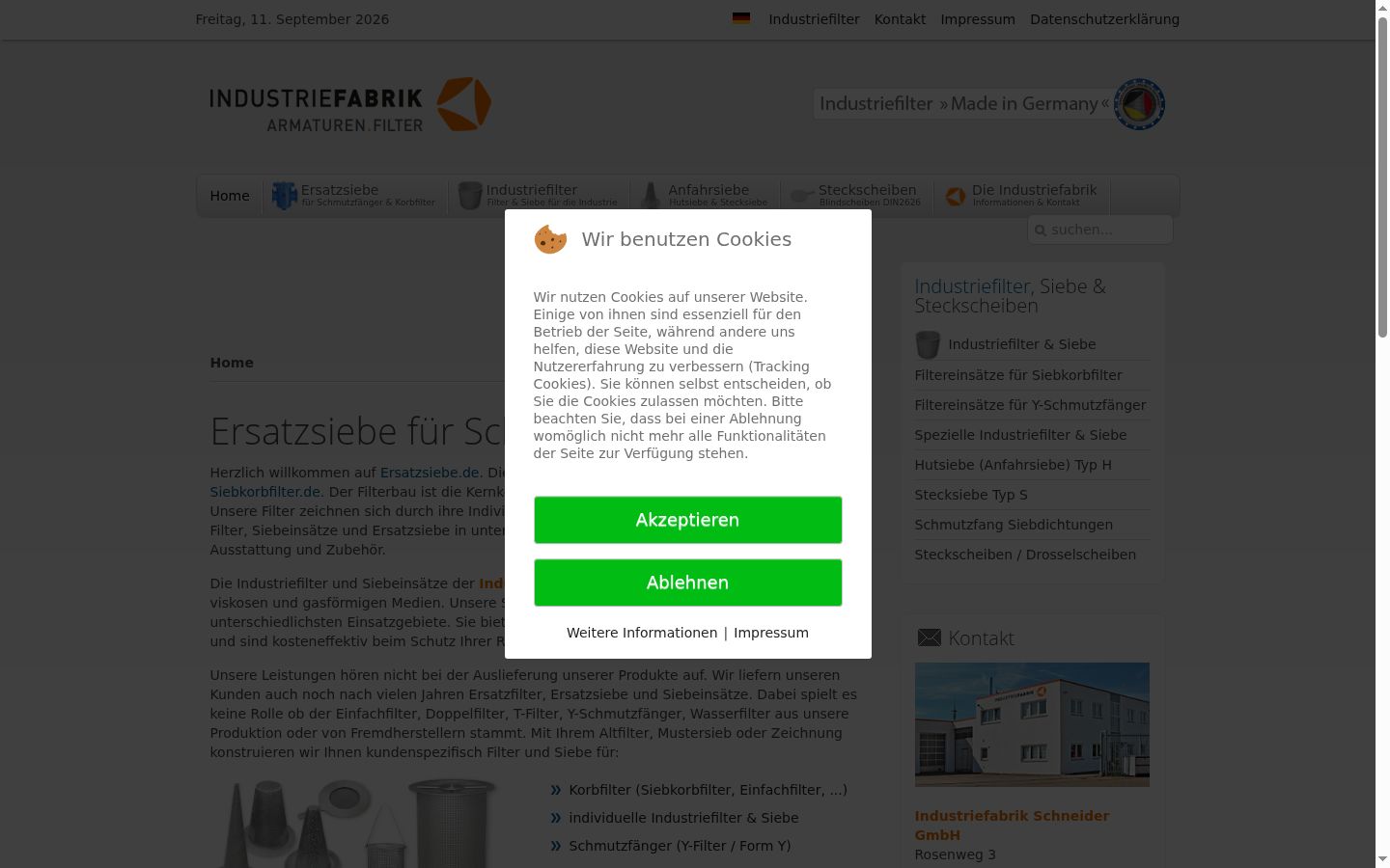Screenshot of the consent banner shown before any interaction