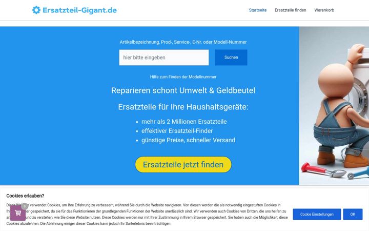 Screenshot stránky ersatzteil-gigant.de