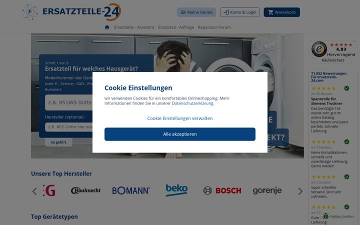 Snímek obrazovky ersatzteile-24.com