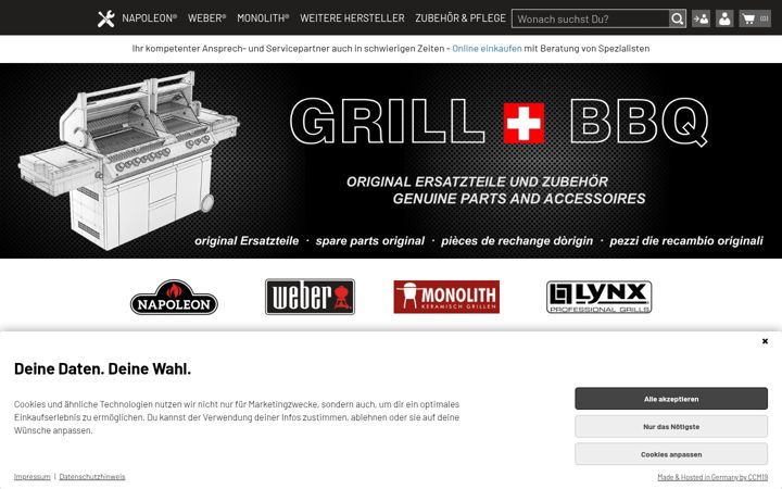 Ekraanipilt saidist ersatzteile-grill.ch