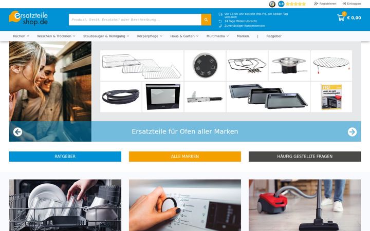 Screenshot of ersatzteileshop.de