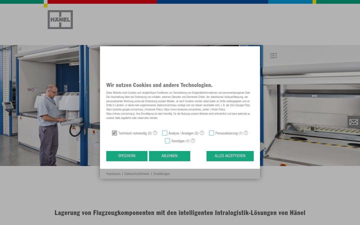 Ekraanipilt saidist ersatzteillagerung-flugzeuge.ch