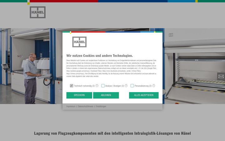 Екранна снимка на ersatzteillagerung-flugzeuge.de