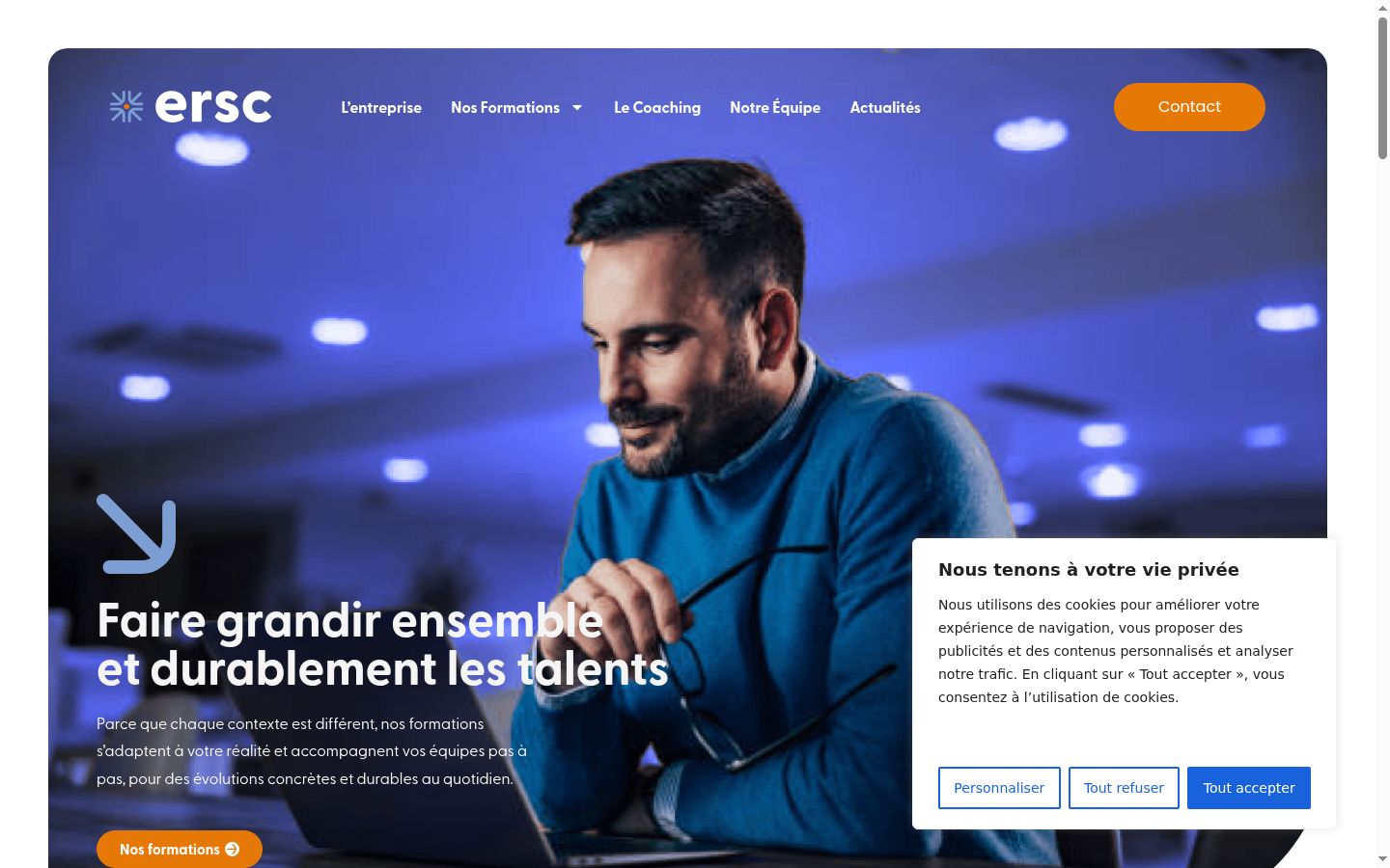 Screenshot del banner di consenso mostrato prima di qualsiasi interazione