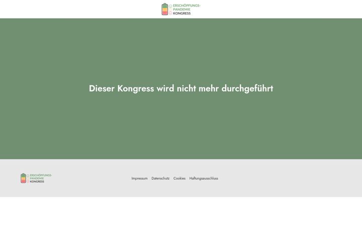 Екранна снимка на erschoepfungspandemie-kongress.de