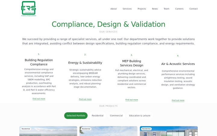 Posnetek zaslona erscltd.co.uk
