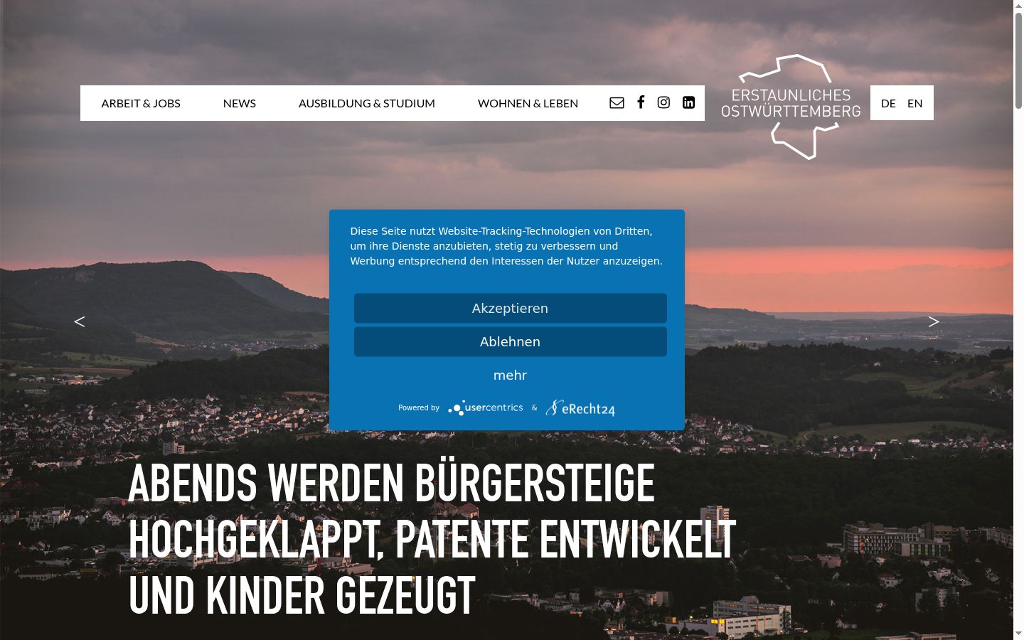 Ekrānuzņēmums ar piekrišanas baneri, kas tika rādīts pirms jebkādas mijiedarbības