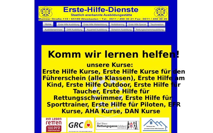 Capture d'écran de erste-hilfe-dienste.de