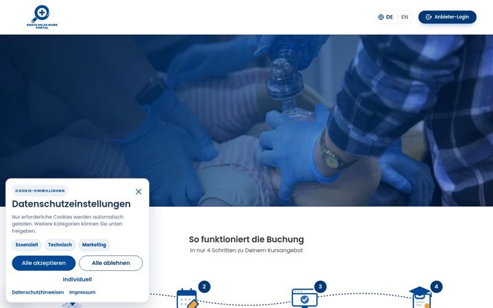 Skärmbild av erste-hilfe-kurs-portal.de