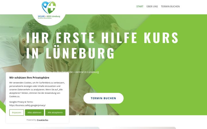 Skärmbild av erste-hilfe-lueneburg.de