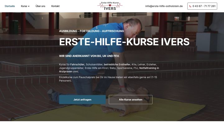 Skärmbild av erste-hilfe-ostholstein.de