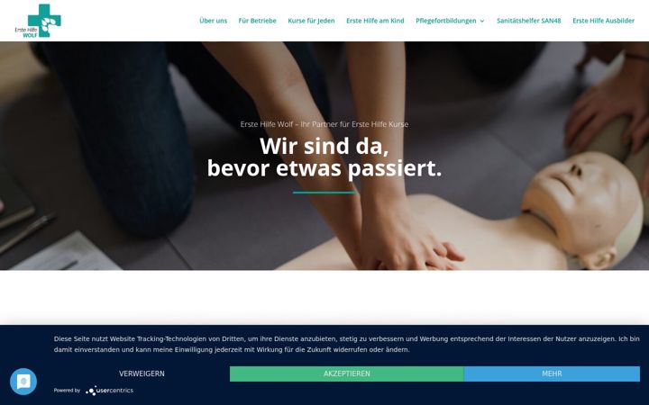 Skärmbild av erste-hilfewolf.de