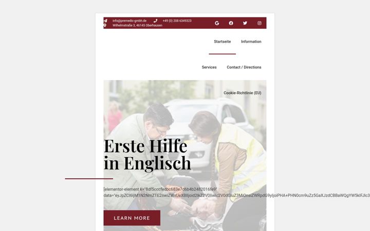 Skärmbild av erstehilfe-englisch.de