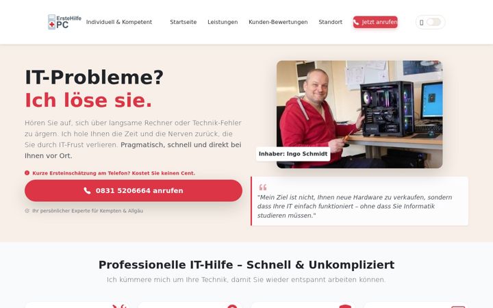 Skärmbild av erstehilfepc.de