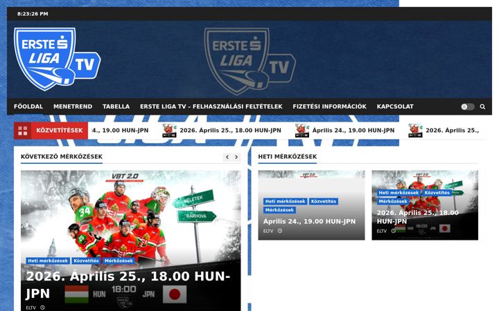 Kuvakaappaus sivustosta ersteligatv.hu