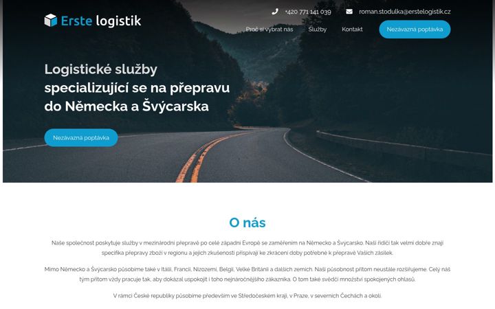 Snímek obrazovky erstelogistik.cz