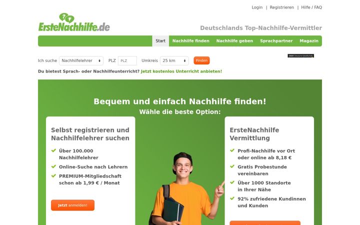 Skärmbild av erstenachhilfe.de