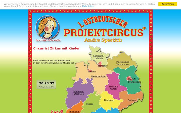 Skärmbild av erster-ostdeutscher-projektcircus.de