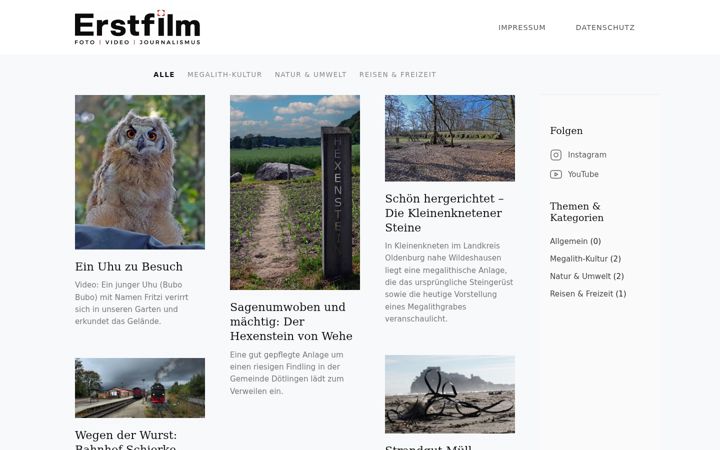 Skärmbild av erstfilm.de