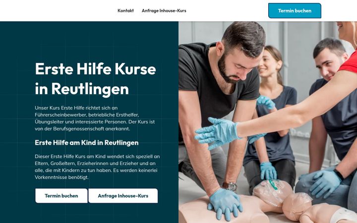 Skärmbild av ersthelferkurs-online.de