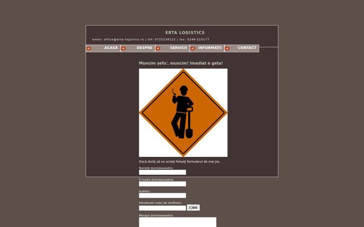 Captura de pantalla de erta-logistics.ro