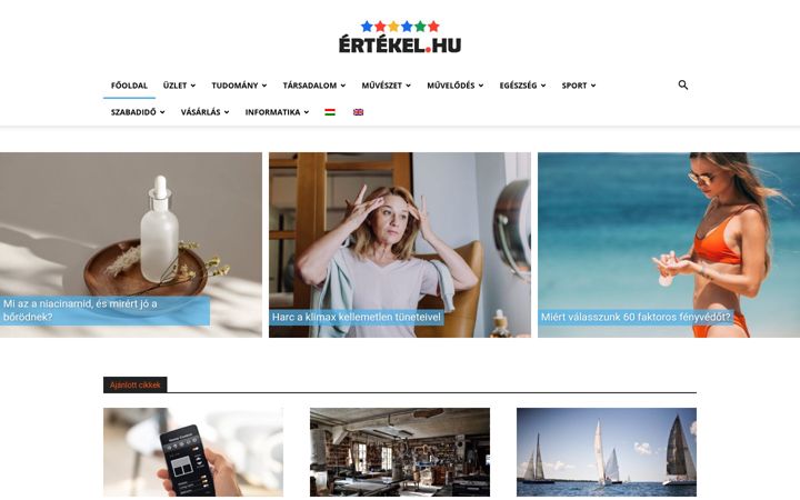 Screenshot ta' ertekel.hu