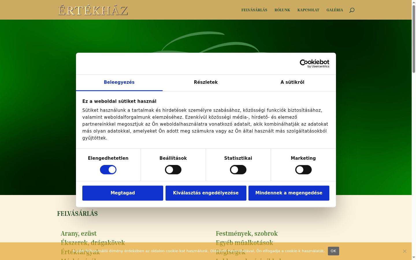 Screenshot van de toestemmingsbanner zoals getoond vóór enige interactie