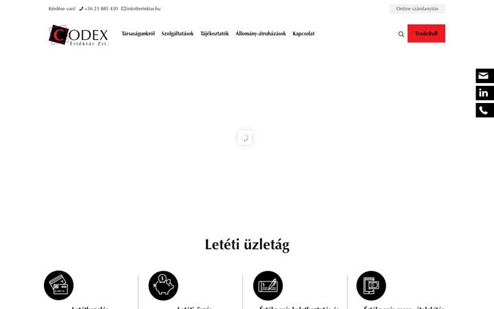 Kuvakaappaus sivustosta ertektar.hu