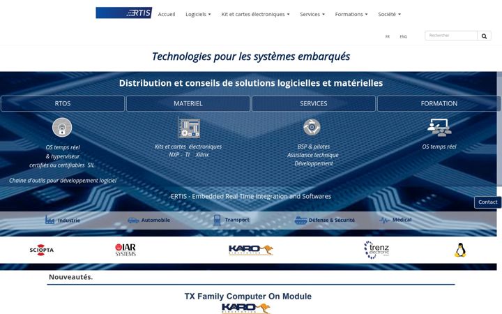 Screenshot di ertis.fr